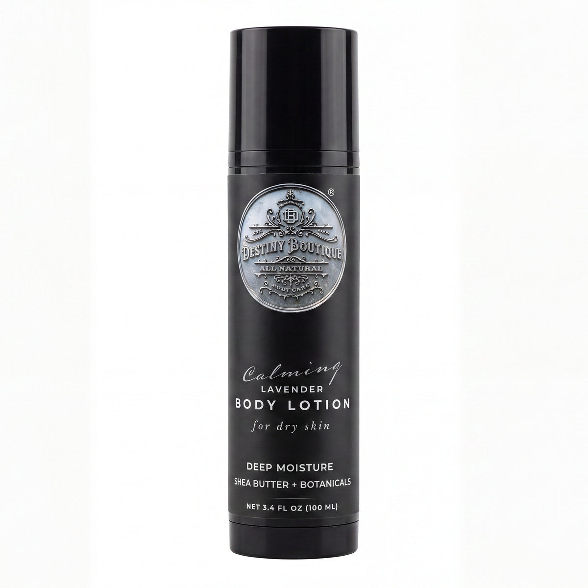 Calming Lavender Lotion for Dry Skin with Shea Butter, Argan Oil & 10 Botanical Extracts – Travel Size 3.4 fl oz (100 mL)