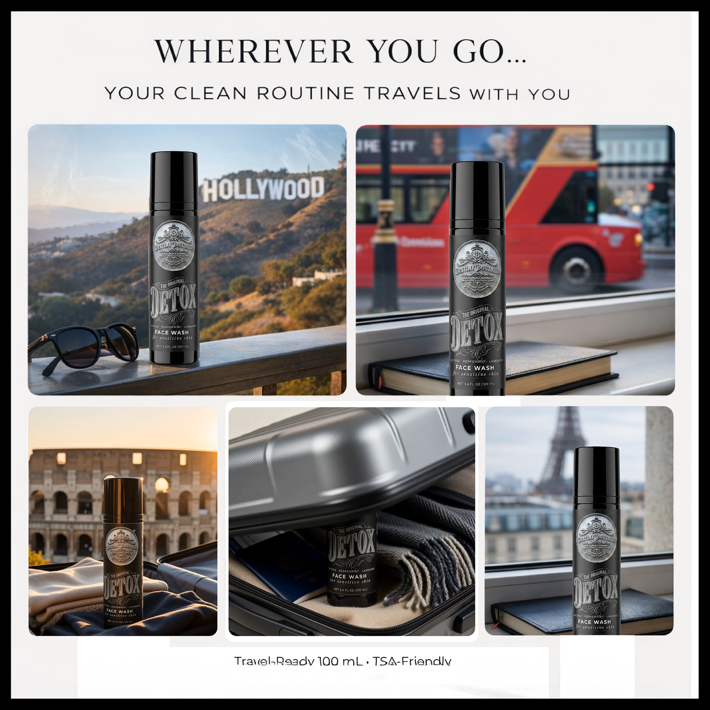 Destiny Boutique Charcoal Facial DETOX 100mL - Travel Size